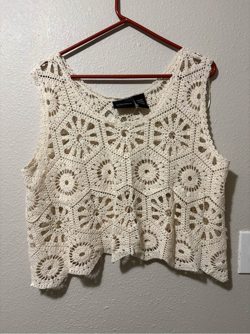 Crochet Lace Tank Top - Cream